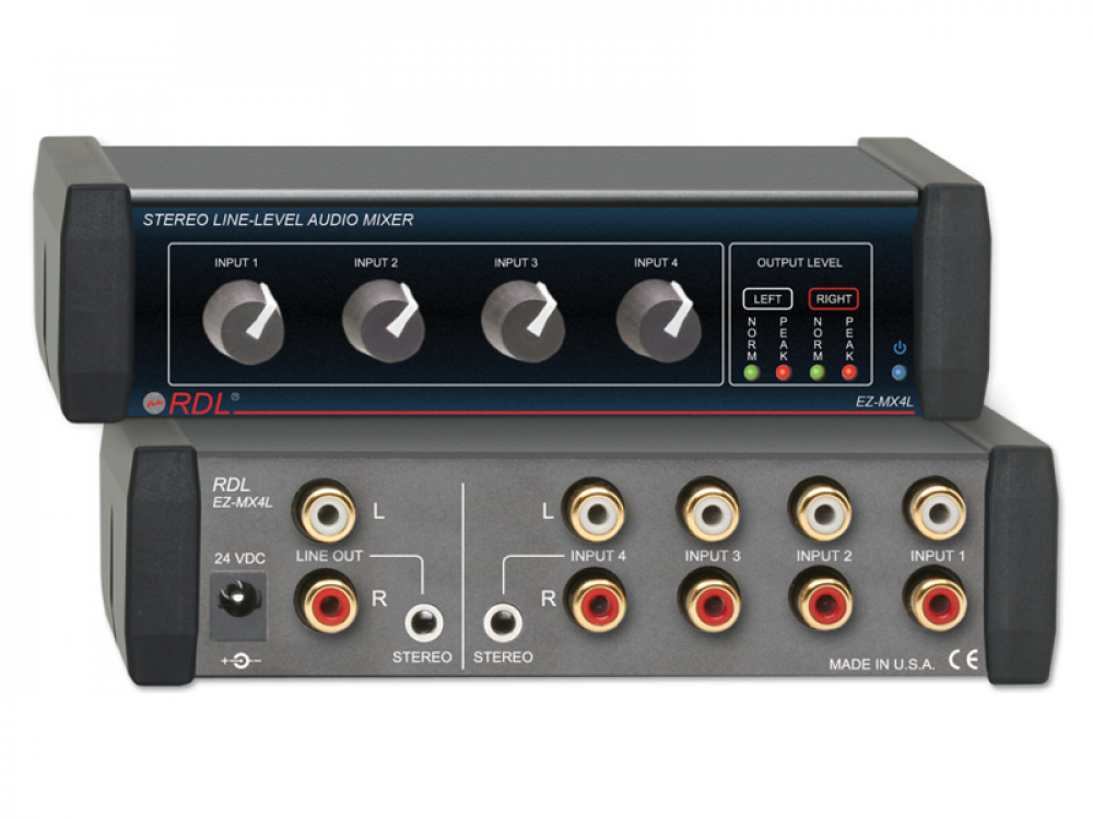 EZ-MX4L Stereo Line-Level Audio Mixer - 4X1
