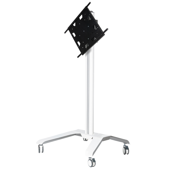 BT8566/WW Flat Screen Trolley Stand Cart with Flip Rotation - White
