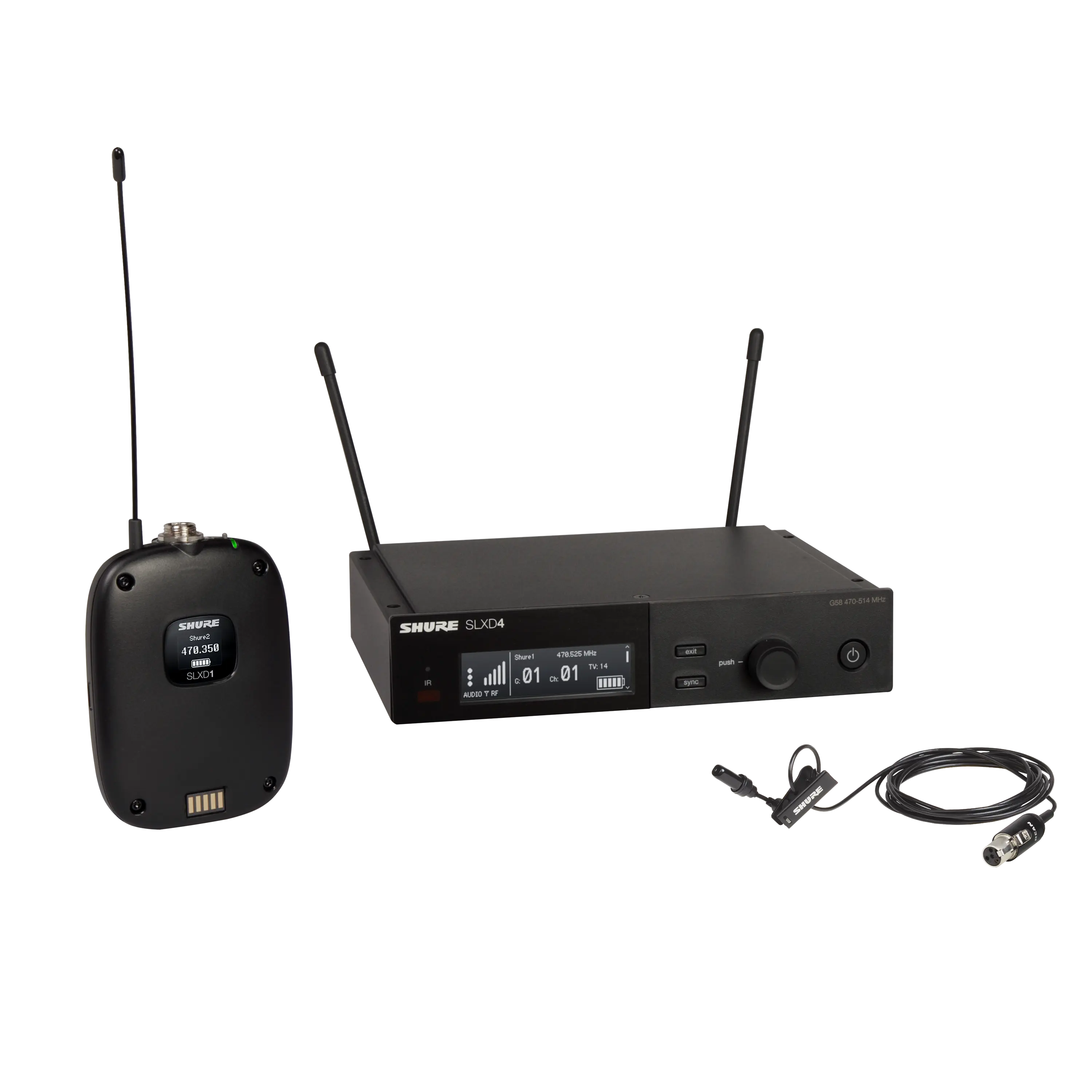 SLXD14/UL4B-H55 Wireless System with SLXD1 Bodypack Transmitter and UL4B UniPlex Cardioid Lavalier Microphone