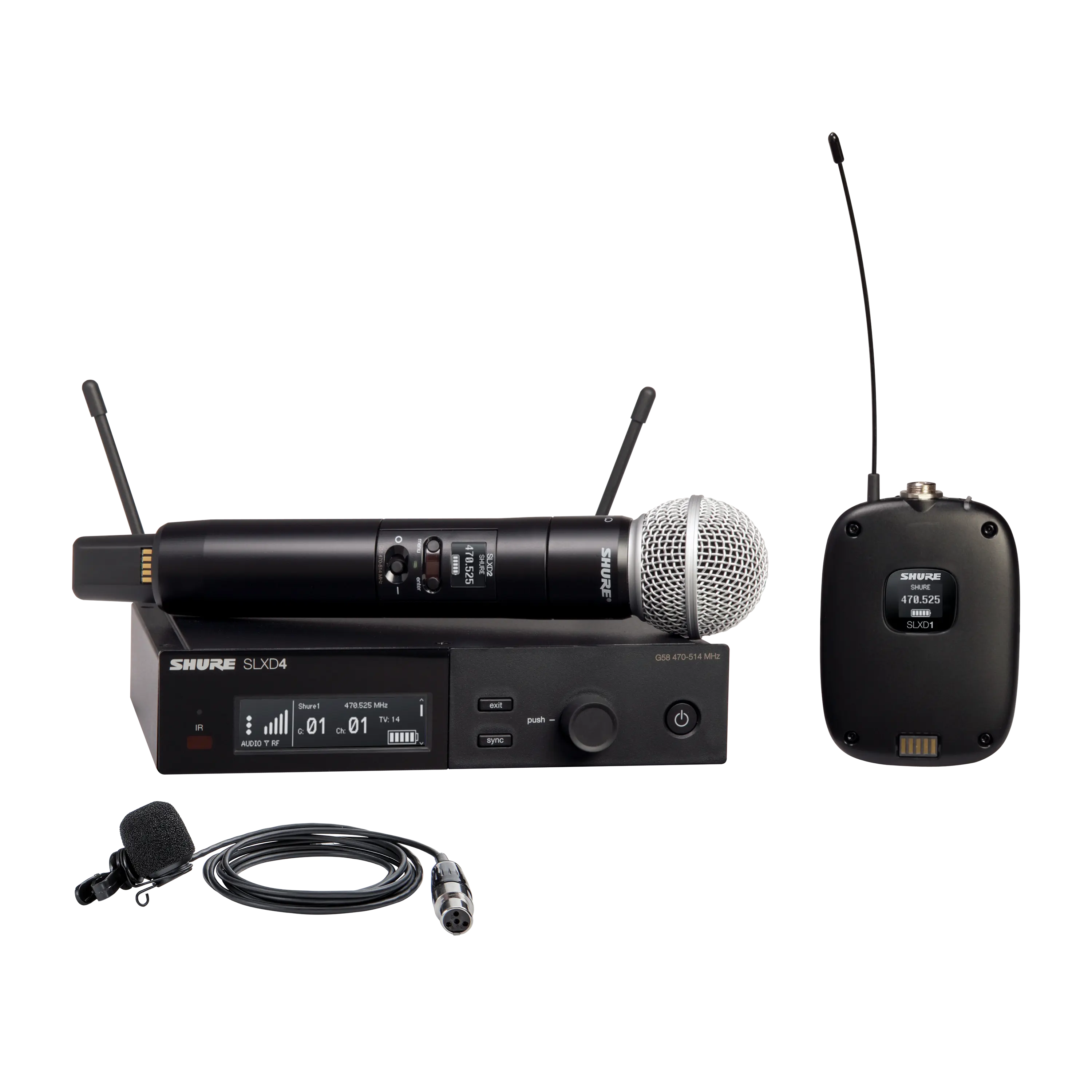 SLXD124/85M-H55 Digital Wireless Combo System with SM58 Handheld and WL185m Lavalier Microphones