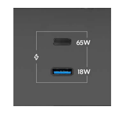 MC-C65W/A18W USBC 65W port + USBA 18W port