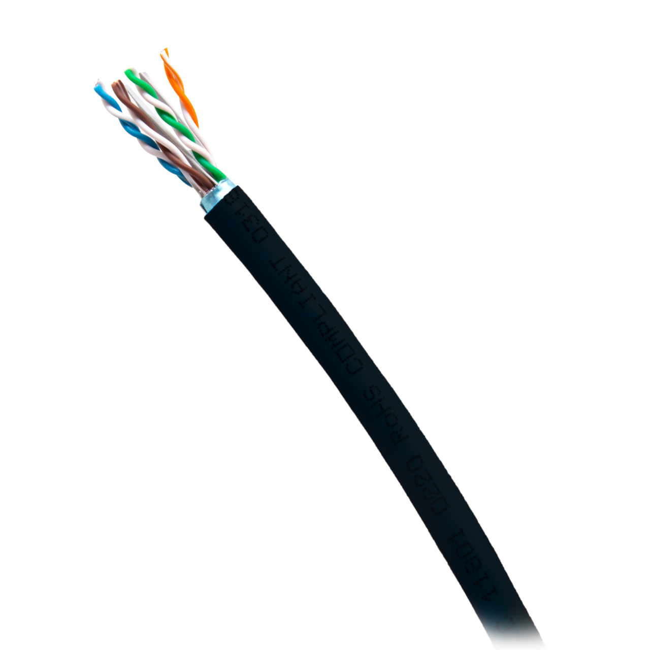 CG56049 1000ft TAA-Compliant Cat6a Bulk Unshielded (UTP) Ethernet Network Cable with Solid Conductors-Riser CMR-Rated - Black