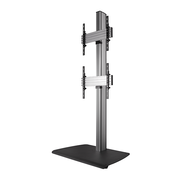 BTF841/BS System X Universal Dual Stack Flat Screen Floor Stand - 1.8m, Silver