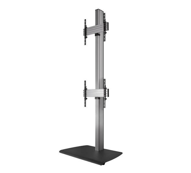 BTF842/BS SYSTEM X - Dual Stack Flat Screen Floor Stand - 2.4m, Silver