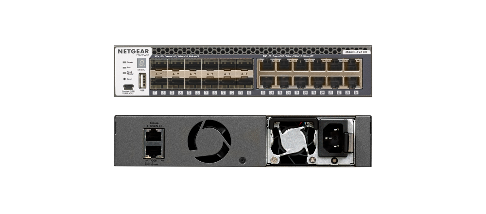 M4300-12X12F/US/EMEA NETGEAR Managed Switch with 12x10GBASE–T and 12xSFP+