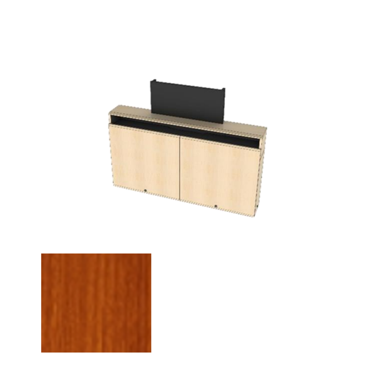 CR2-WM-CM HCT Dual Rack Wall Mounted Credenza + Cable Management - Hayward Cherry