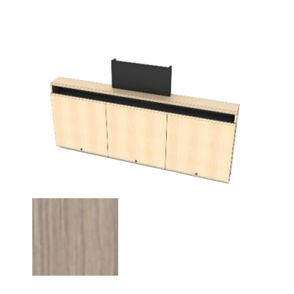 CR3-WM-CM ART Triple Rack Wall Mounted Credenza + Cable Management