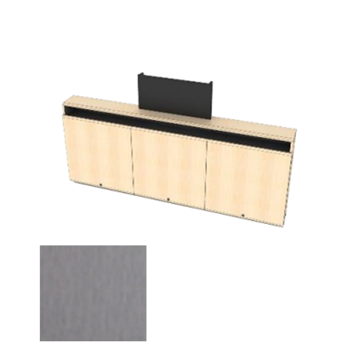 CR3-WM-CM BAT Triple Rack Wall Mounted Credenza + Cable Management