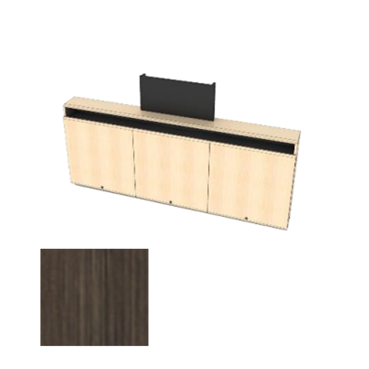 CR3-WM-CM BRT Triple Rack Wall Mounted Credenza + Cable Management