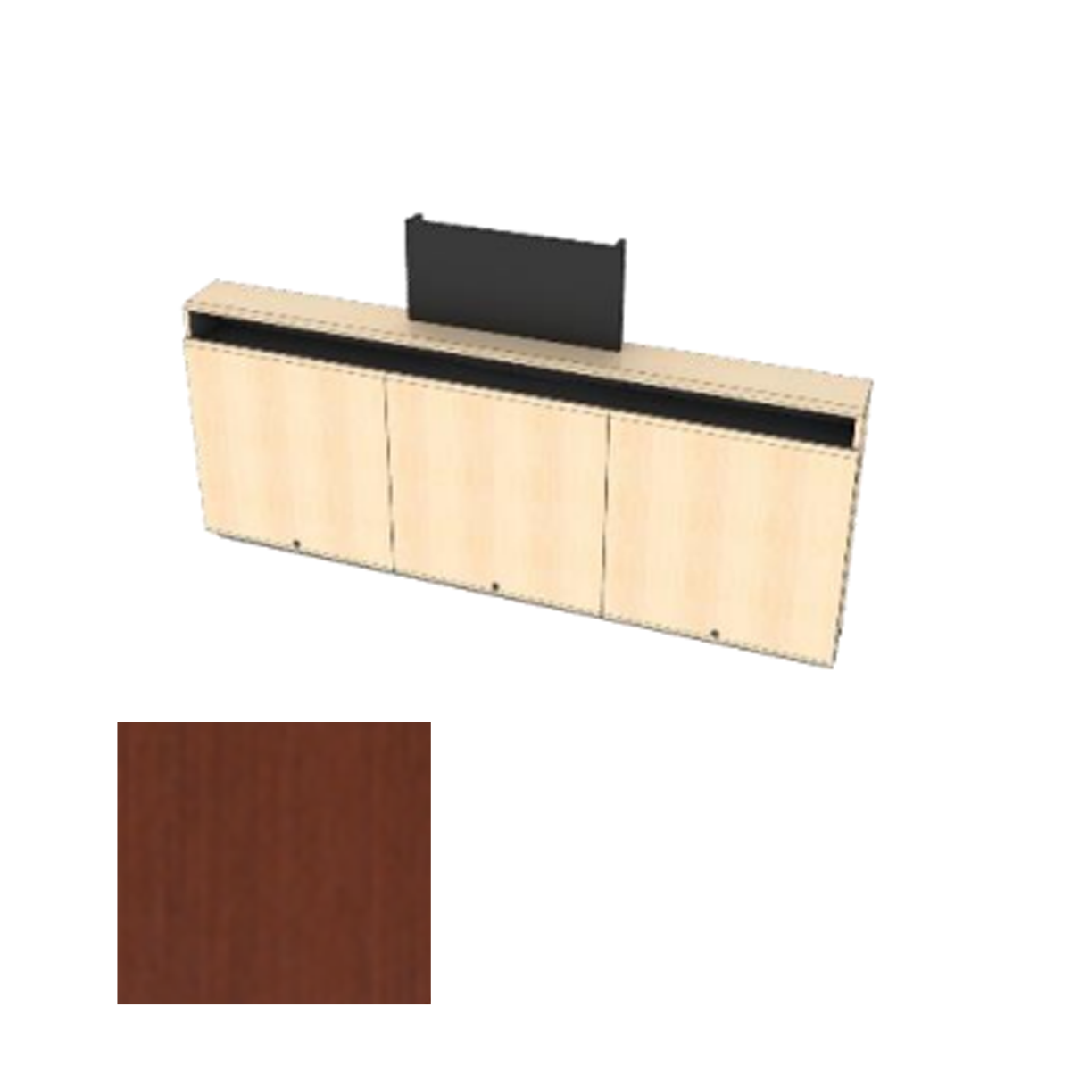 CR3-WM-CM CLT Triple Rack Wall Mounted Credenza + Cable Management