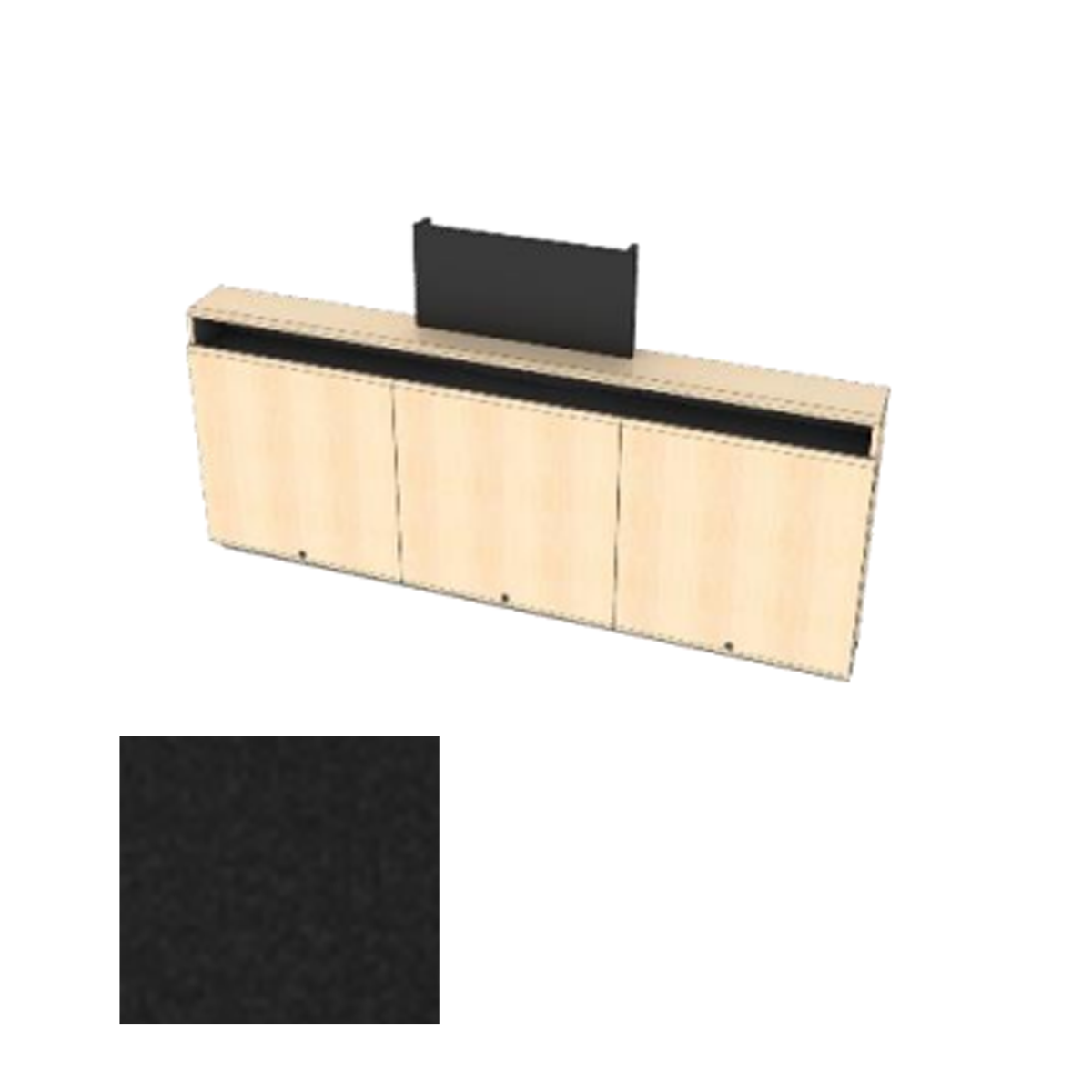 CR3-WM-CM EBT Triple Rack Wall Mounted Credenza + Cable Management