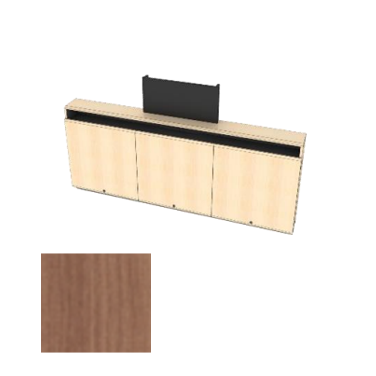 CR3-WM-CM RCT Triple Rack Wall Mounted Credenza + Cable Management