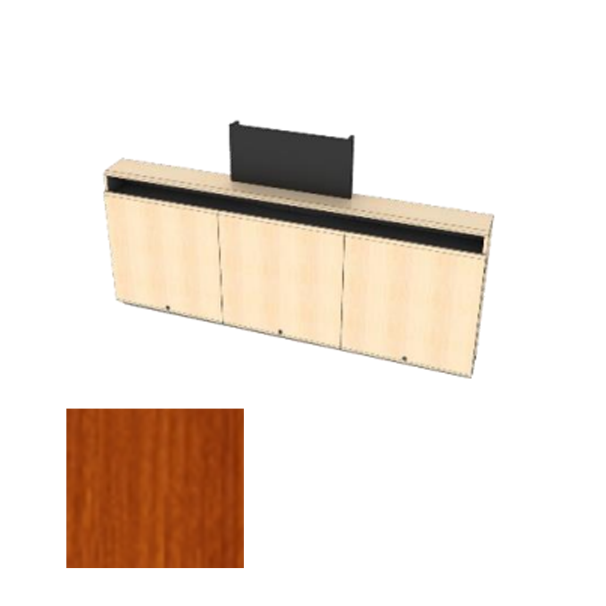 CR3-WM-CM HCT Triple Rack Wall Mounted Credenza + Cable Management