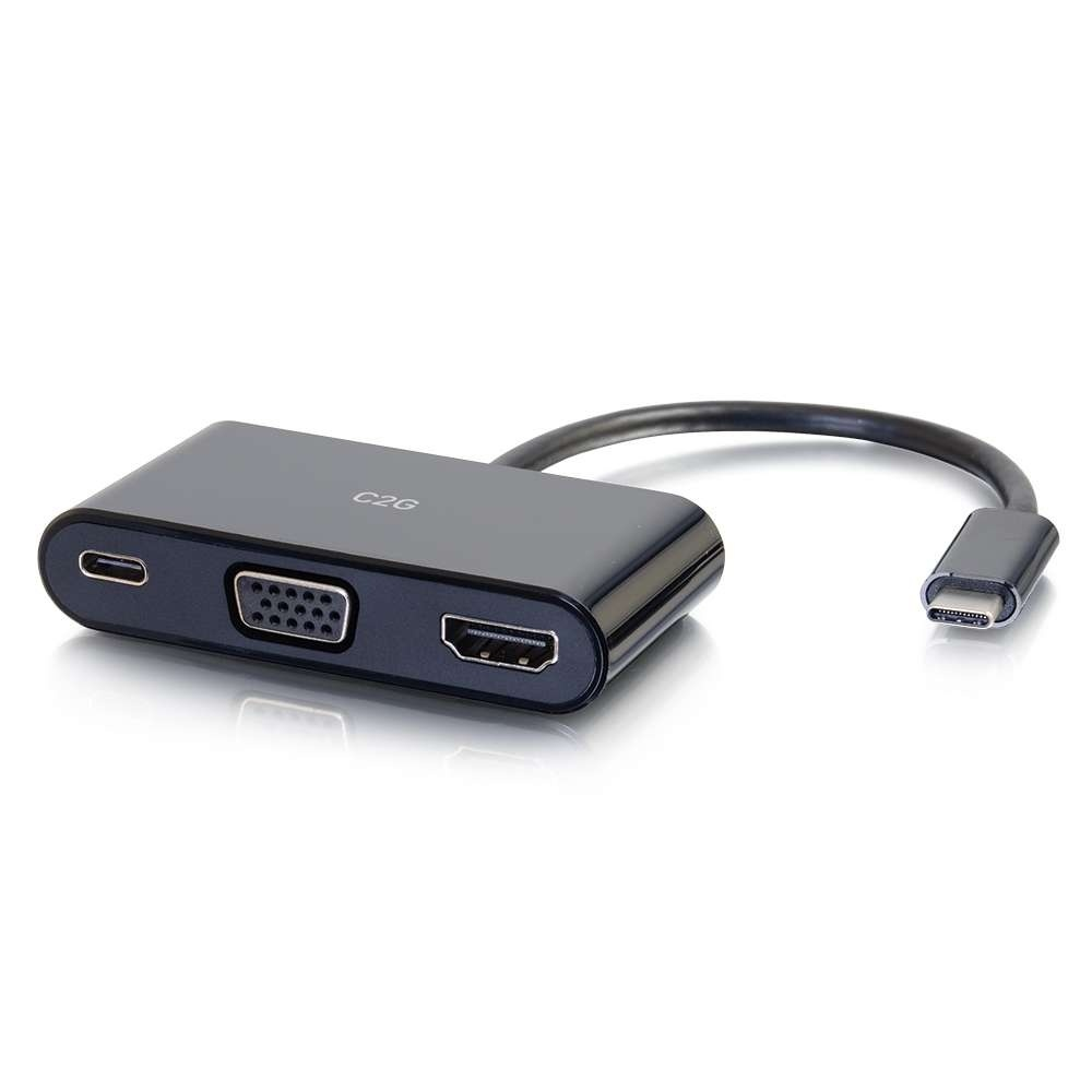 CG26884 USB-C to HDMI VGA Adapter with Power - Black