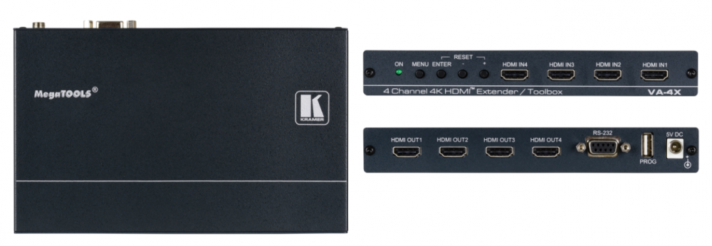 VA-4X 4–Channel 4K HDMI Extender / Toolbox