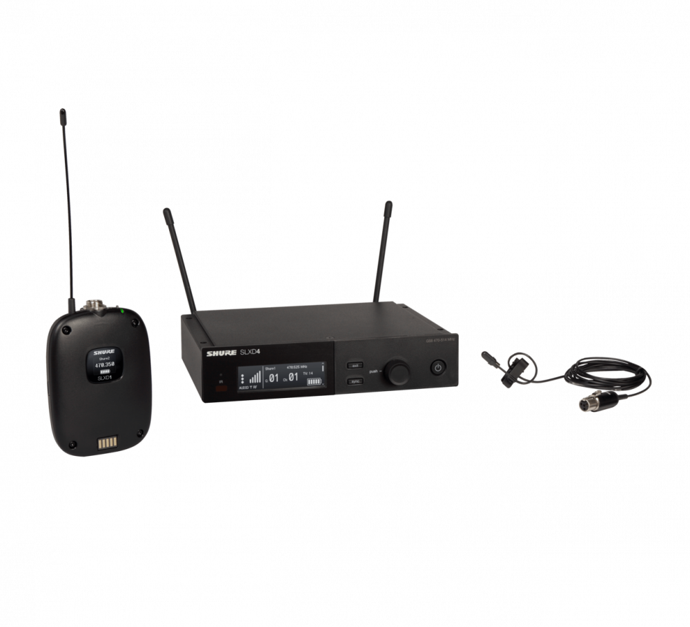 SLXD14/DL4B-H55 Wireless System with SLXD1 Bodypack Transmitter and DL4 Lavalier Microphone
