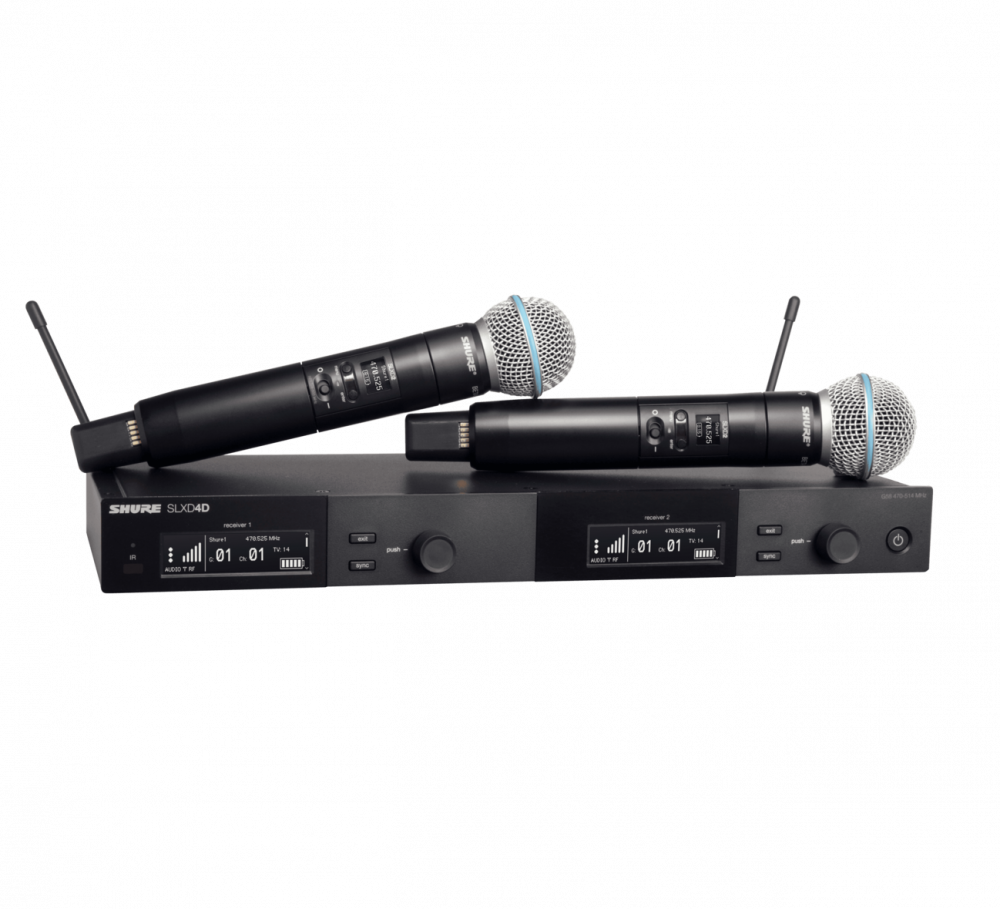 SLXD24D/B58-G58 Dual Wireless System with 2 SLXD2/B58 Handheld Transmitters