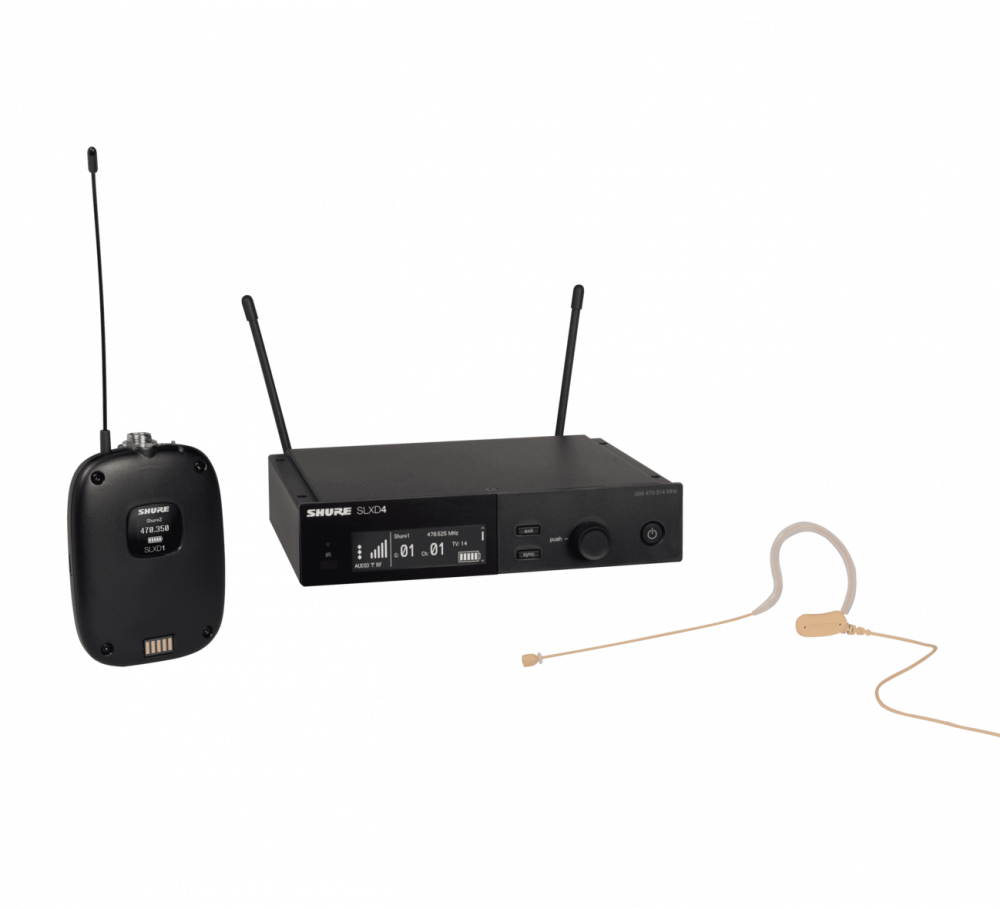 SLXD14/153T-H55 Combo System with SLXD1 Bodypack, SLXD4 Receiver, and MX153T Earset Headworn Microphone