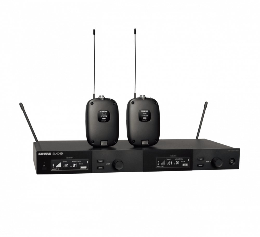 SLXD14D-G58 Dual Combo System with (2) SLXD1 Bodypacks and SLXD4D Receiver