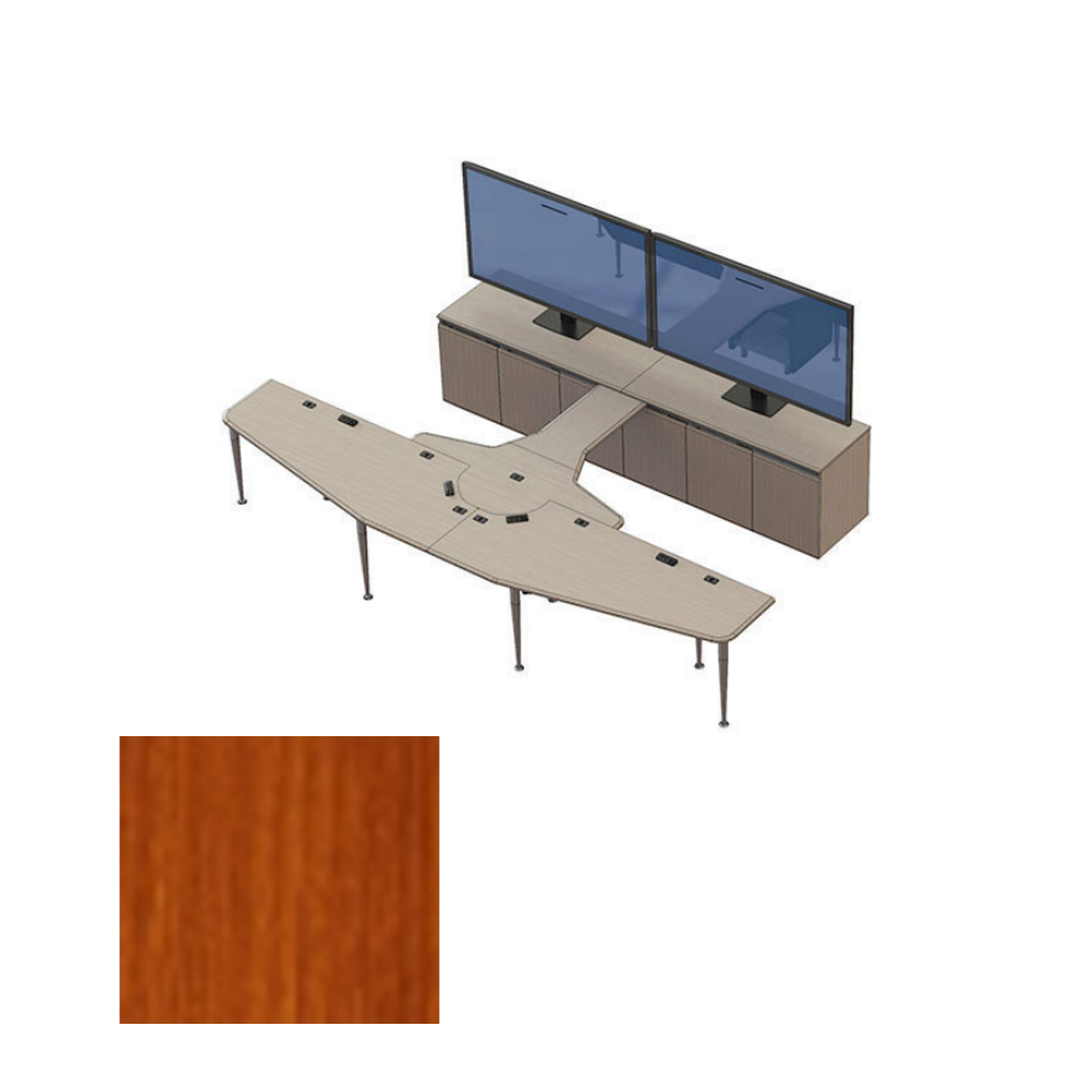 VC-TABLE T4 PACKAGE HCT Video Conference Table, Hayward Cherry