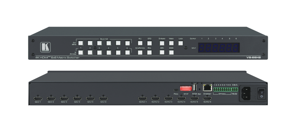 VS-66H2 6x6 4K HDMI2.0 Matrix Switcher