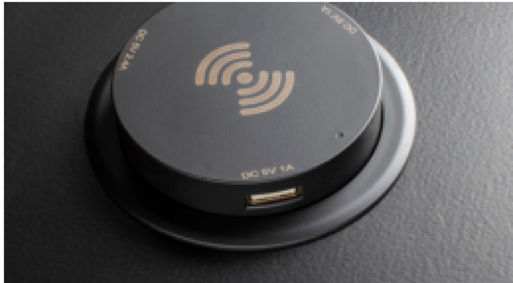 FI/CP4/BK Factory Installed Round: Pop Up Wireless Charger