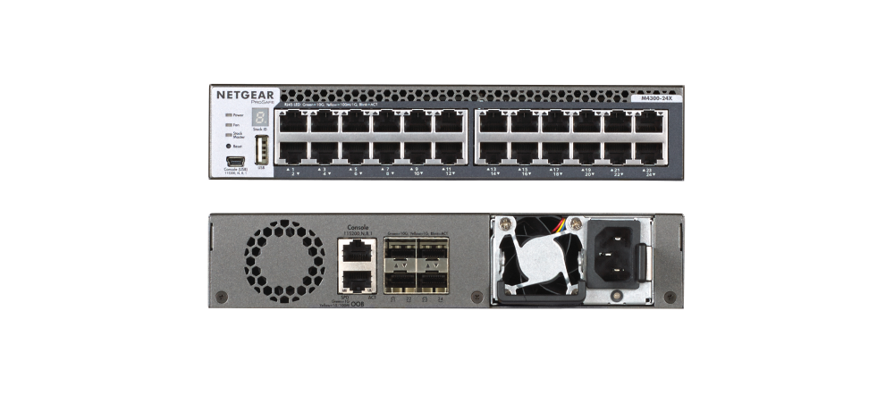 M4300-24X NETGEAR Managed Switch with 24x10GBASE–T and 4x10GBASE–X SFP+