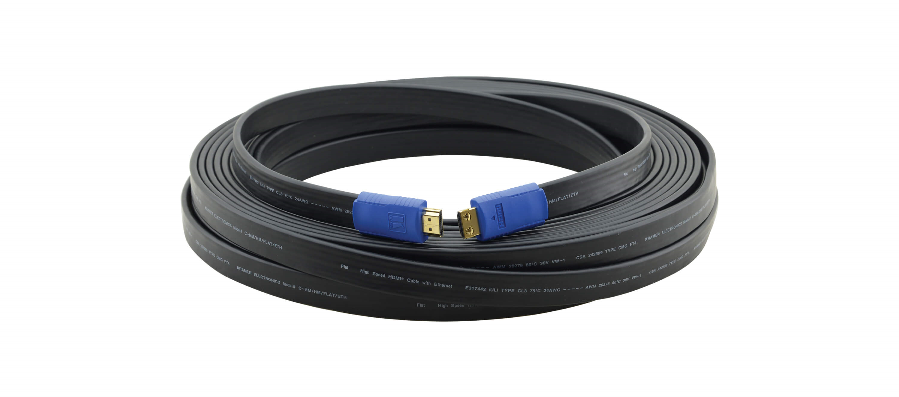 C-HM/HM/FLAT/ETH-6 Flat High–Speed HDMI Cable with Ethernet - 6'