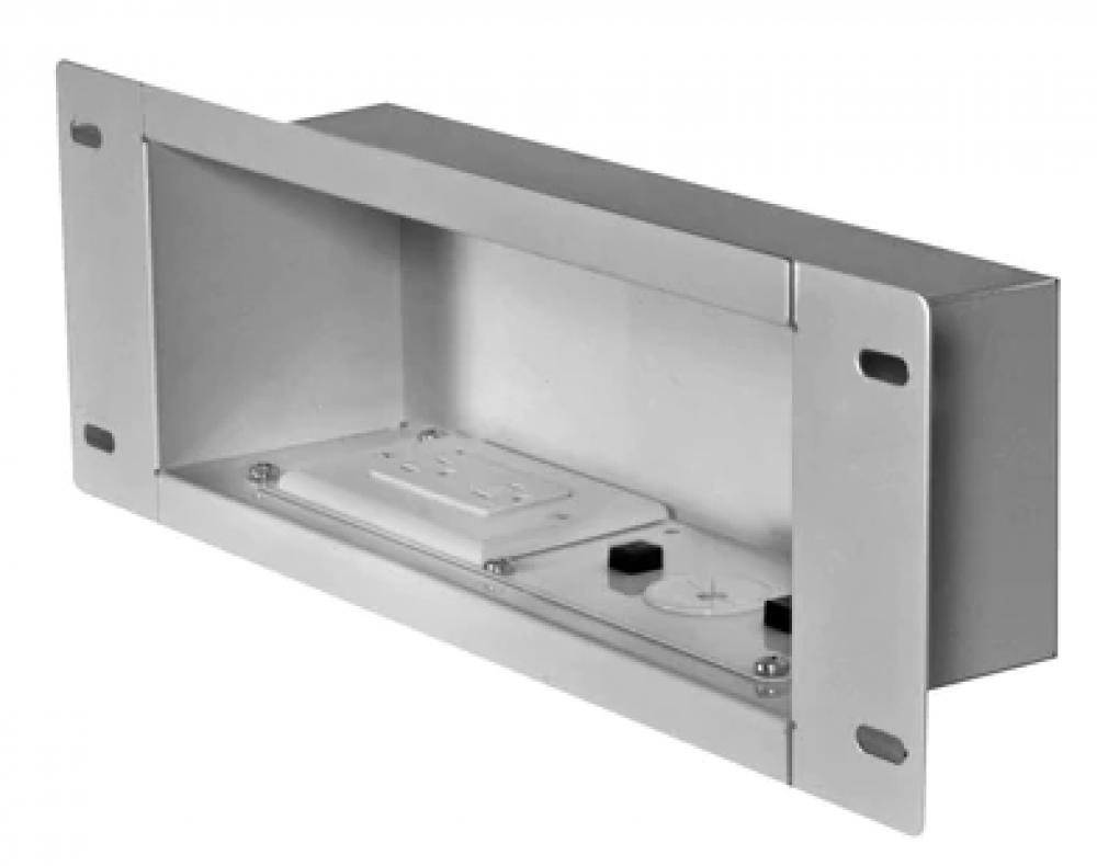 IBA3AC Recessed Cable Management and Power Storage Accessory Box With Surge Protected Duplex Receptacle
