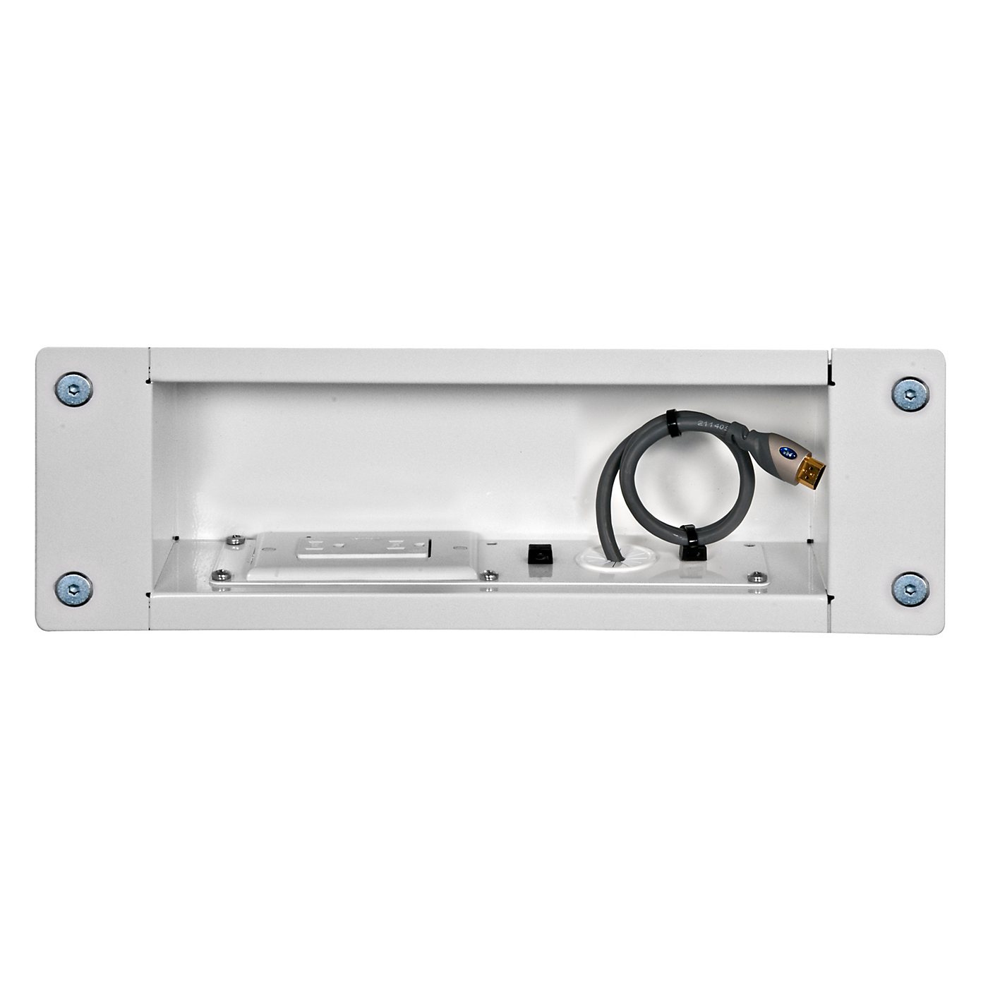 IBA3AC-W In-wall Metal Box Medium w/1 knock out and power outlet for A/V Accessories