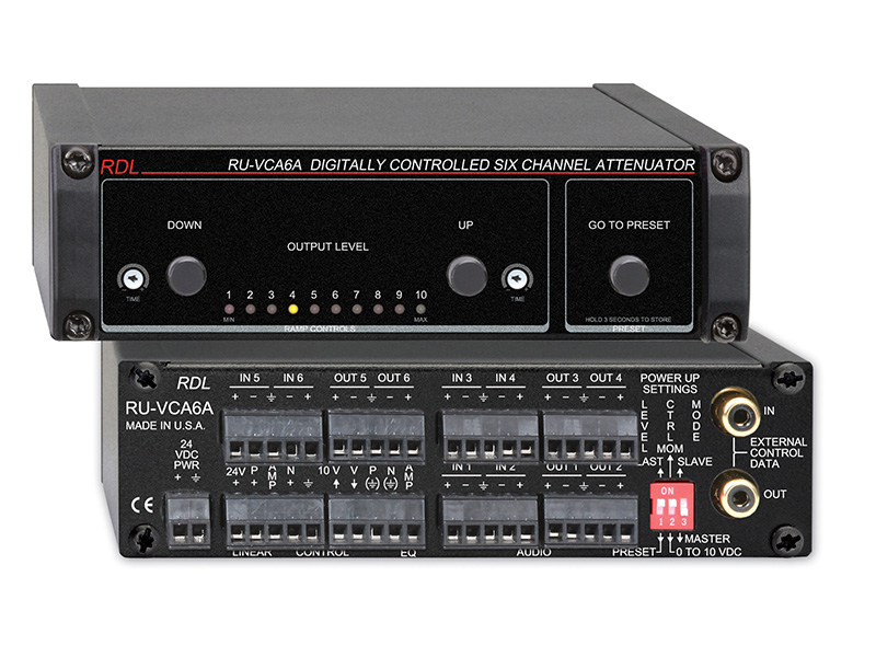 RU-VCA6A Digitally Controlled 6 Channel Audio Attenuator