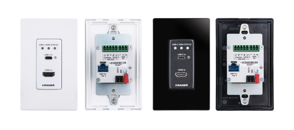 WP-20CT/US-D(W/B) 4K60 4:2:0 HDMI & USB–C Wall–Plate Auto Switcher/Transmitter over Long–Reach HDBaseT