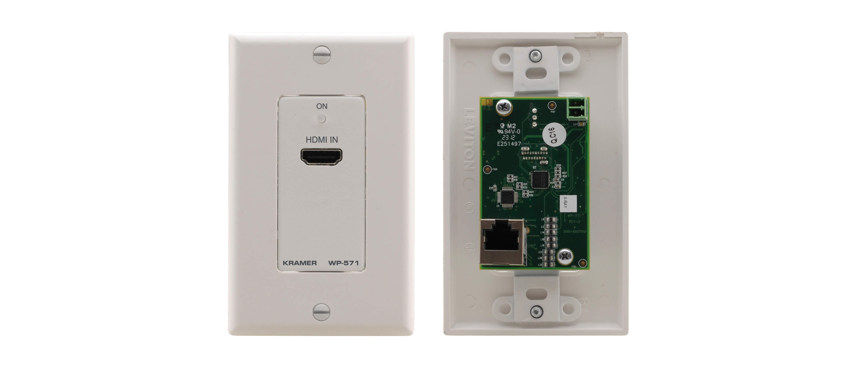 WP-571 HDMI HDCP 2.2 Wall Plate Transmitter over PoC Long–Reach DGKat - White