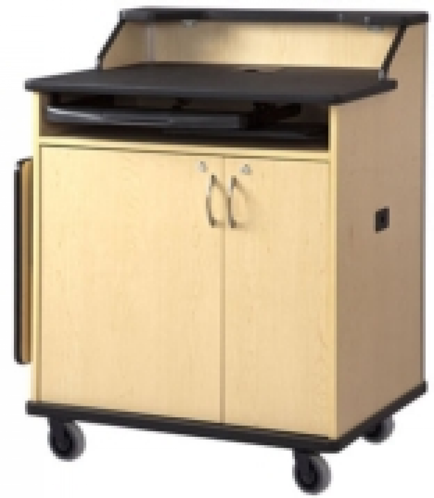 PD3009 MPL Teaching Podium with Folding Shelf, Maple