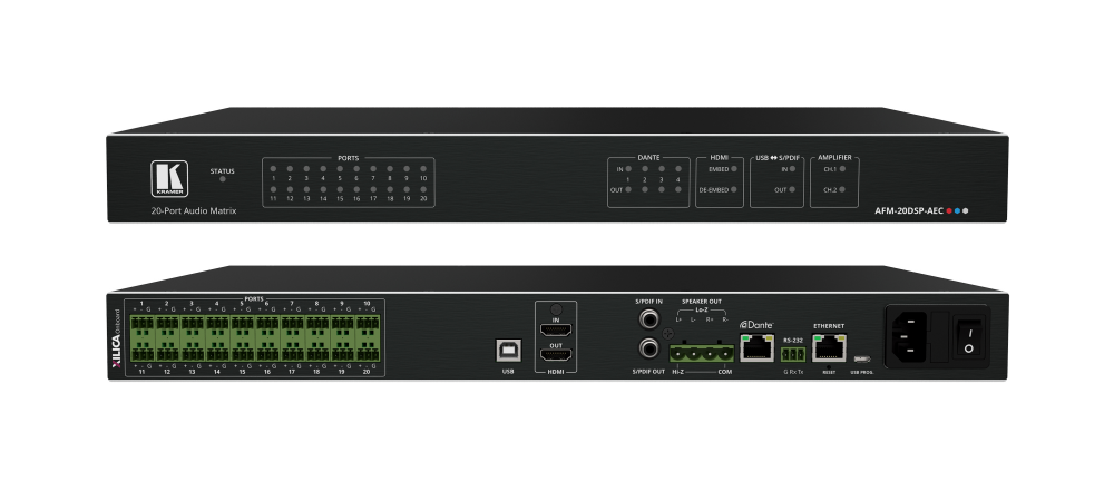 AFM-20DSP-AEC 20-Port Audio Matrix with DSP, AEC