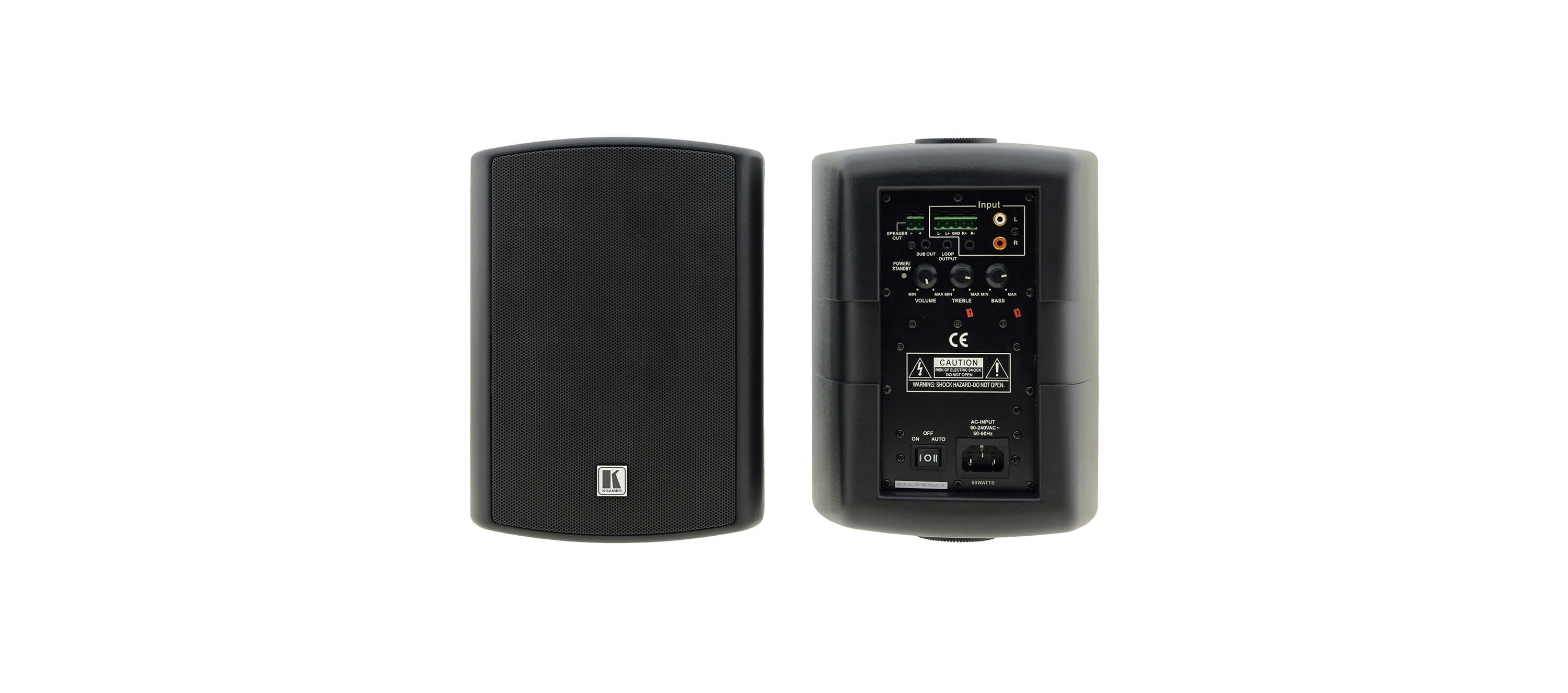 Tavor 5-O B 5.25–Inch, On–Wall 2–Way Powered Speakers (Black)