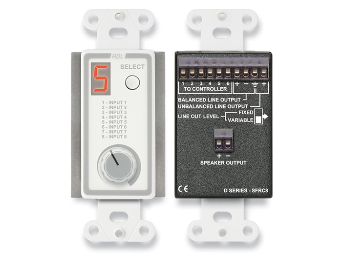 D-SFRC8 Room Control Station for SourceFlex Distributed Audio System