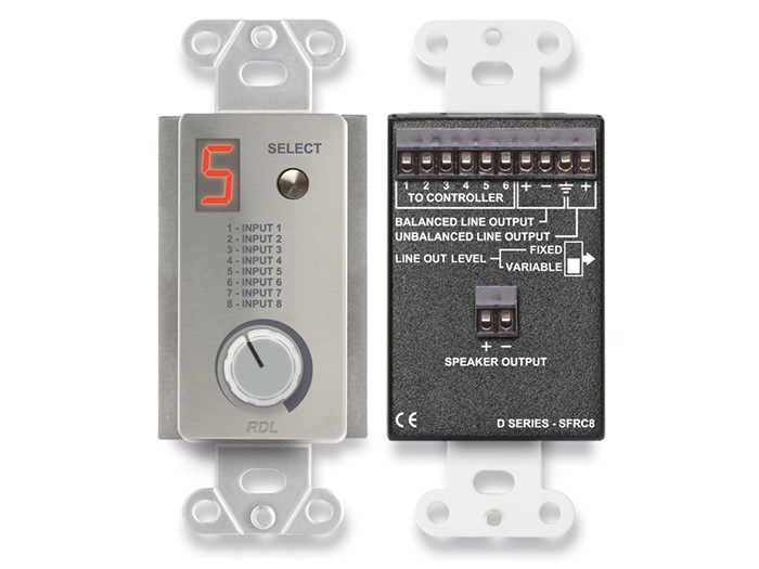 DS-SFRC8 Room Control Station for SourceFlex Distributed Audio System - SS