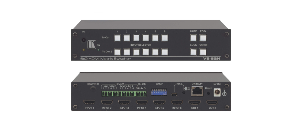 VS-62H 6x2 4K60 4:2:0 HDMI Automatic Matrix Switcher