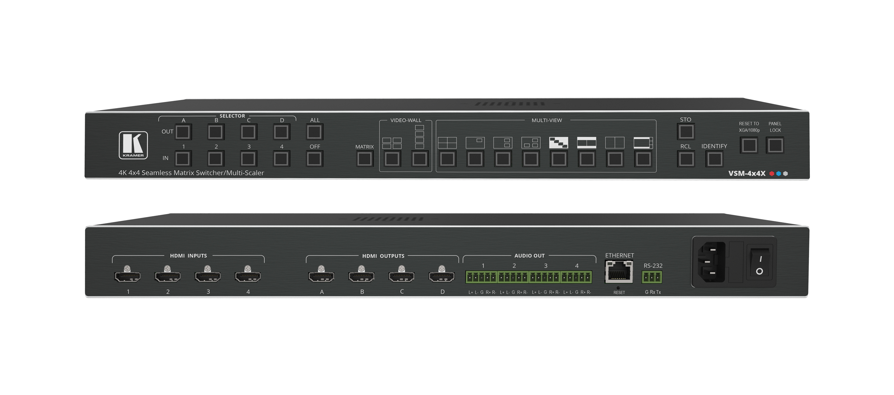 VSM-4X4X VSM-4x4X4x4 Matrix Switcher, Videowall & Multiviewer