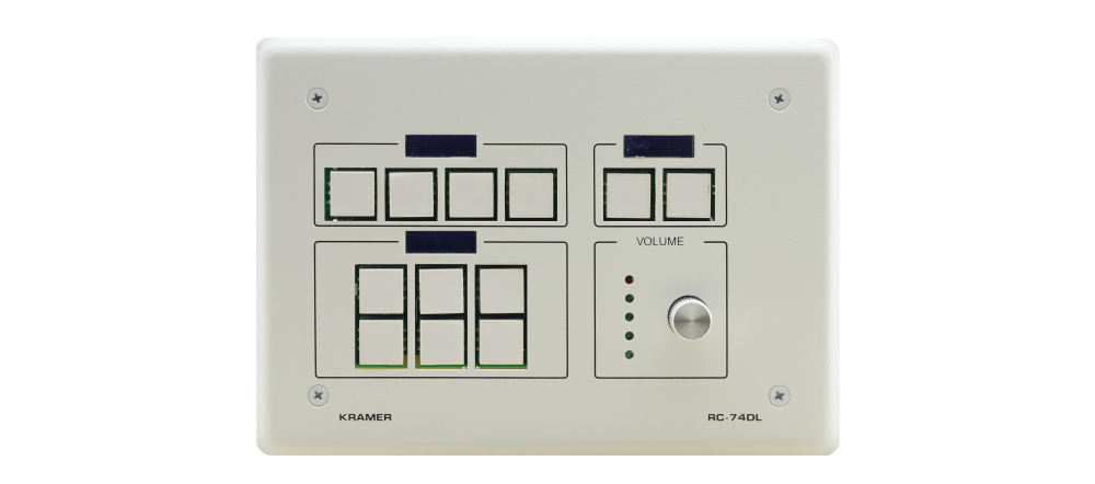 RC74DLW 12–button Ethernet and KNET Control Keypad with Knob and Displays (US)