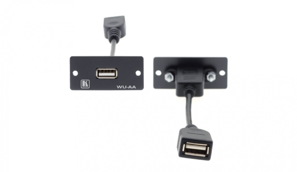 WU-AA(B) Wall Plate Insert — USB (A/A)